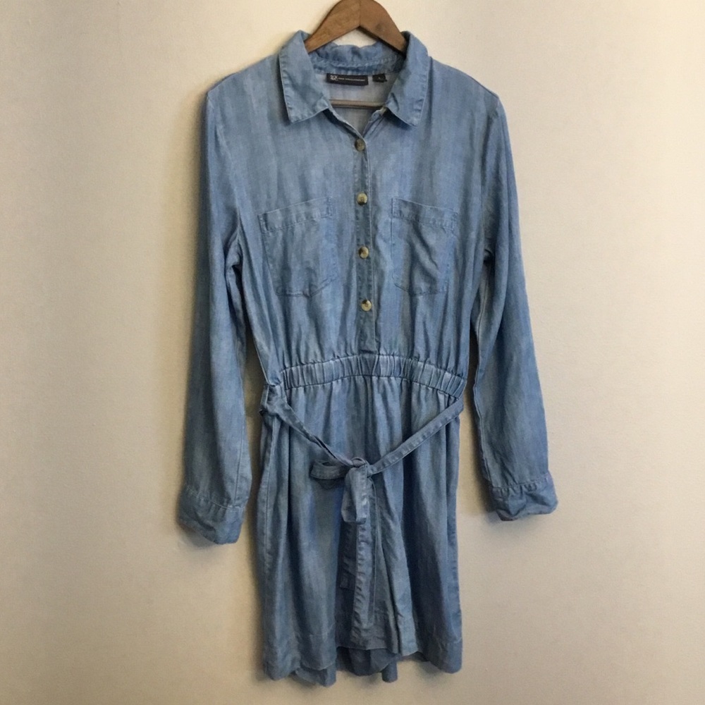 New York & Company Chambray Utility Romper Size L NWOT - Picture 2 of 16